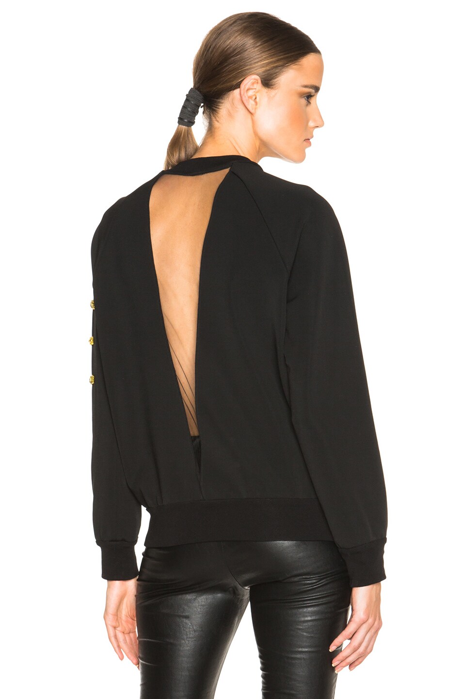 Image 1 of VERSACE Embroidered Sweatshirt in Black