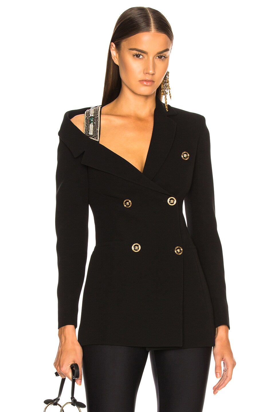 Image 1 of VERSACE Double Breasted Blazer in Black