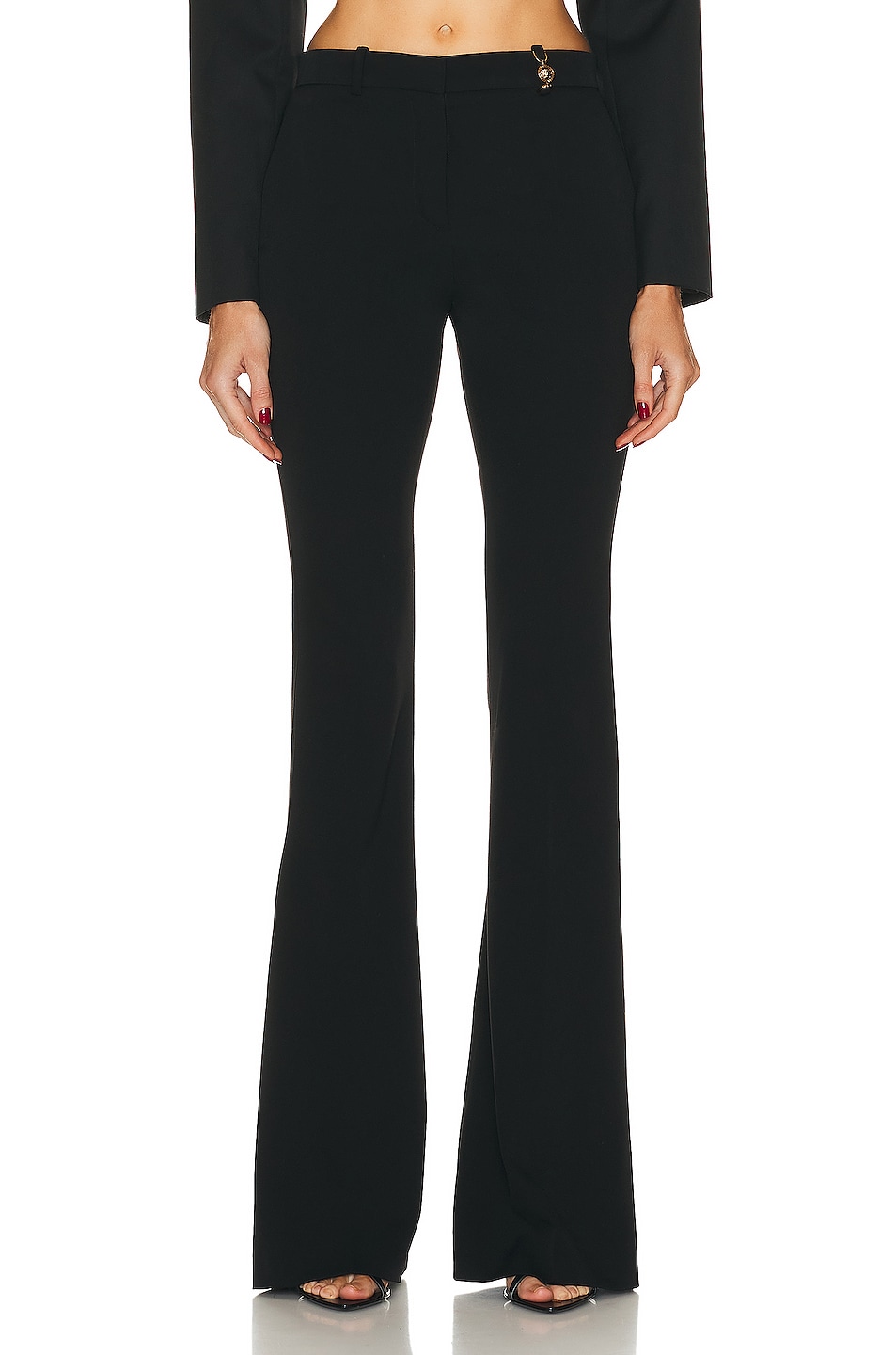 Image 1 of VERSACE Stretch Wide Leg Pant in Black