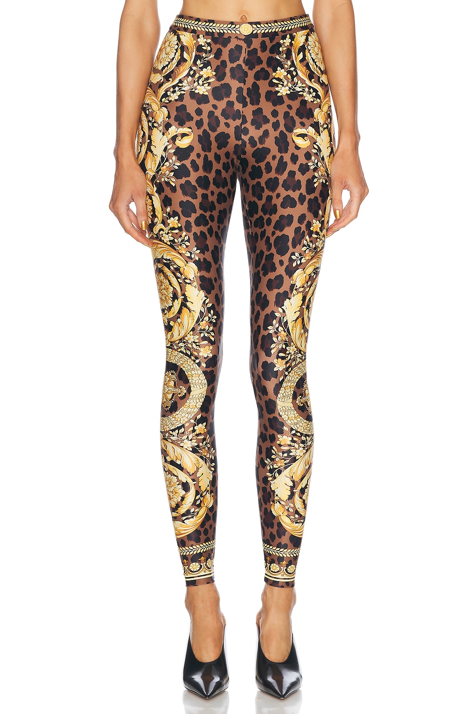 Image 1 of VERSACE Wild Barocco Legging in Chestnut & Gold