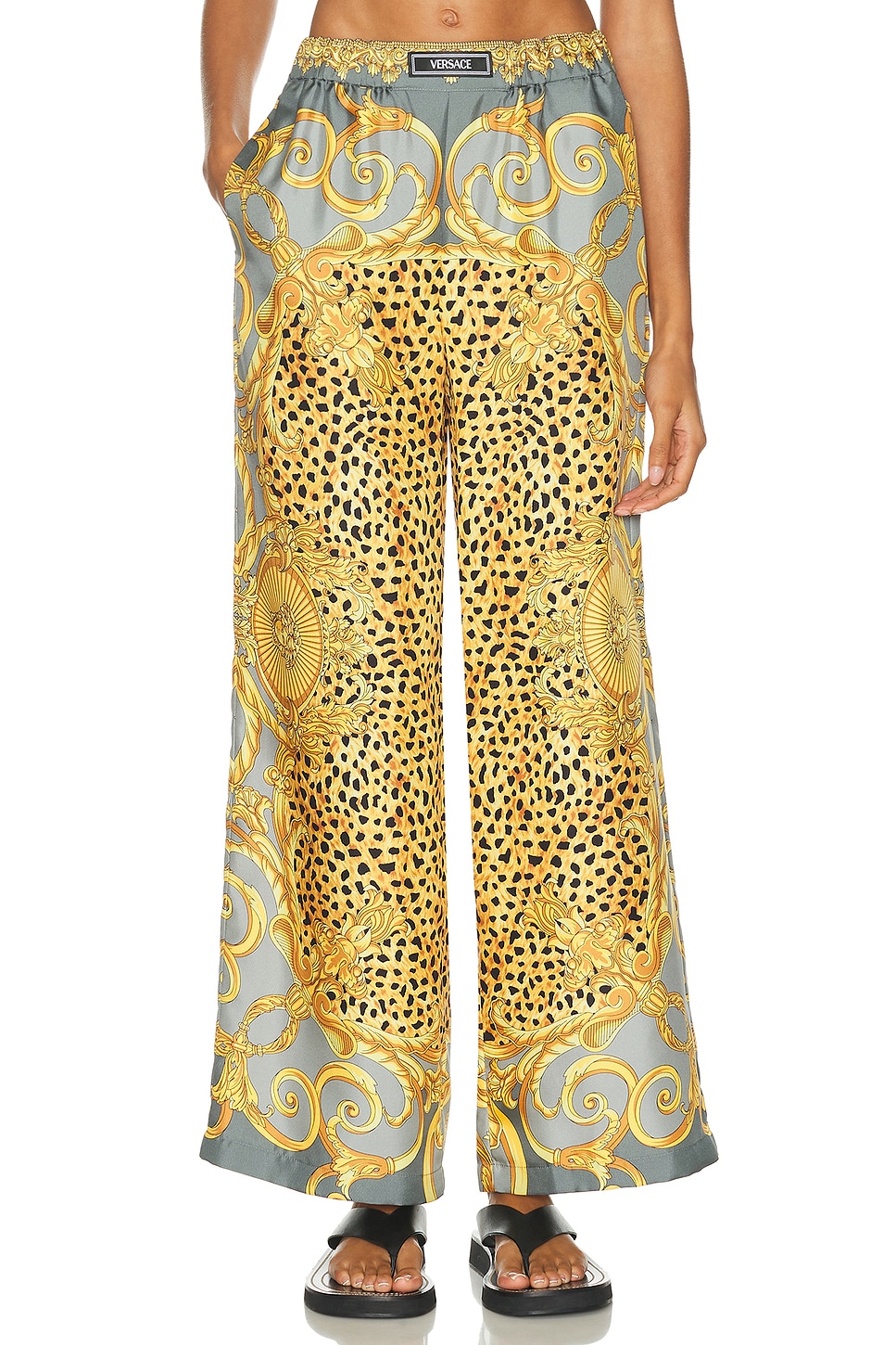 Versace Wide Leg Pant In Multi