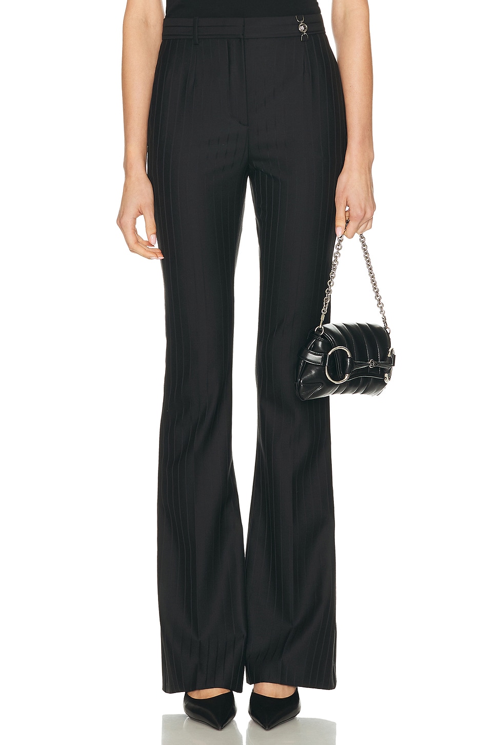 Image 1 of VERSACE Flare Pant in Black