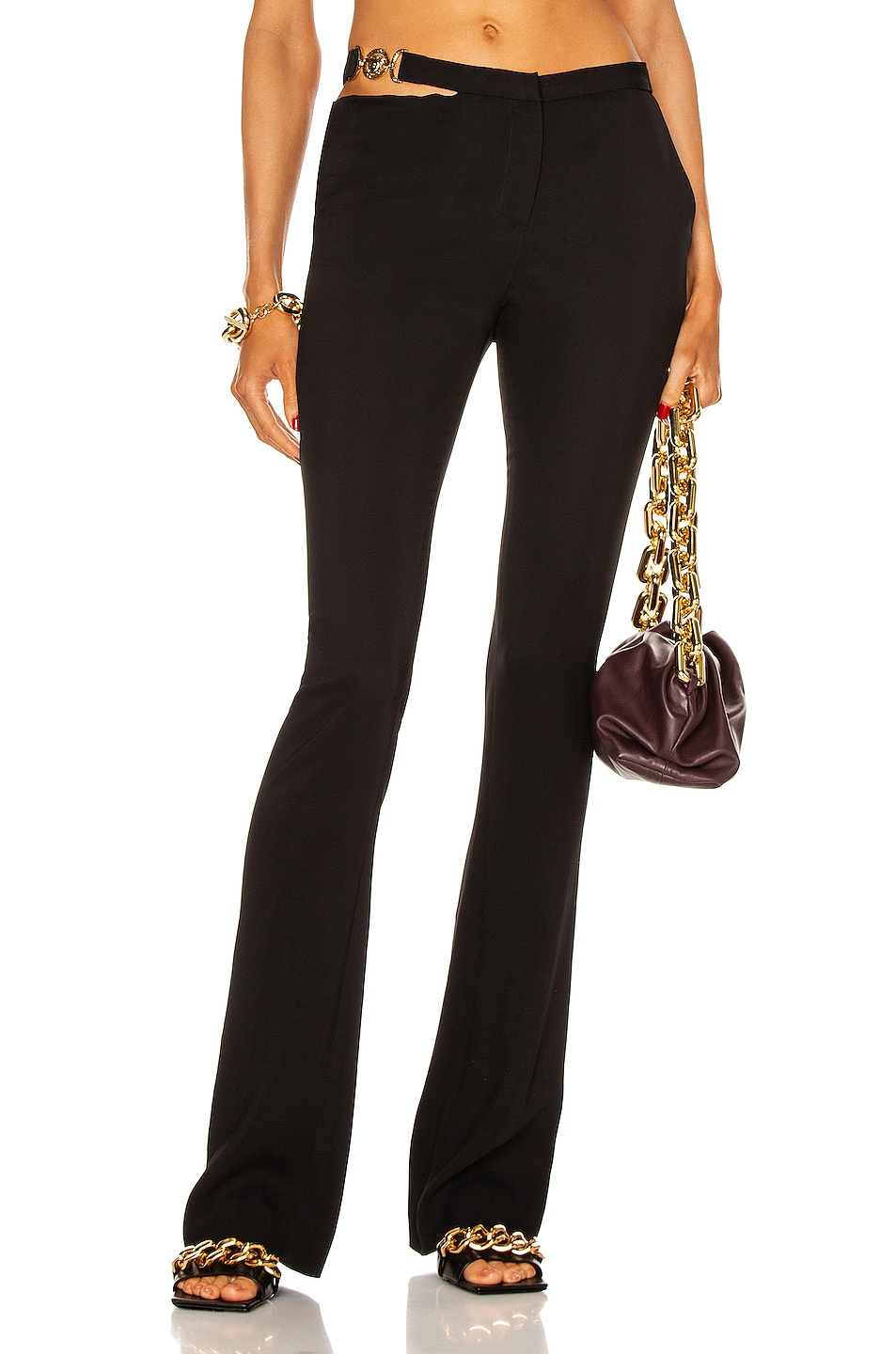 Image 1 of VERSACE Stretch Cut Pant in Nero
