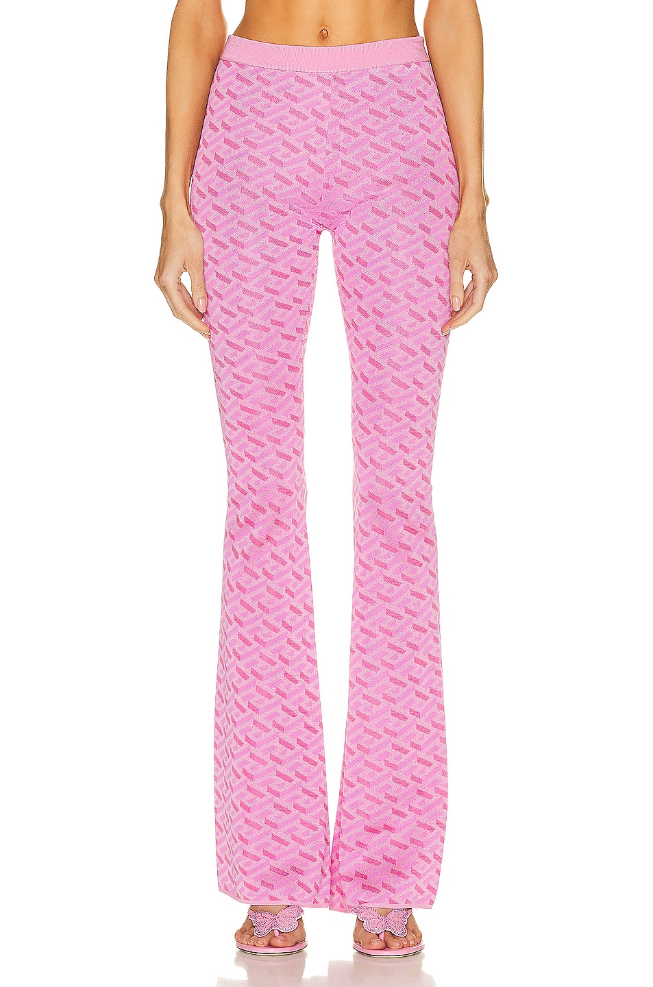 Image 1 of VERSACE Jacquard Pant in Pink & Fuchsia