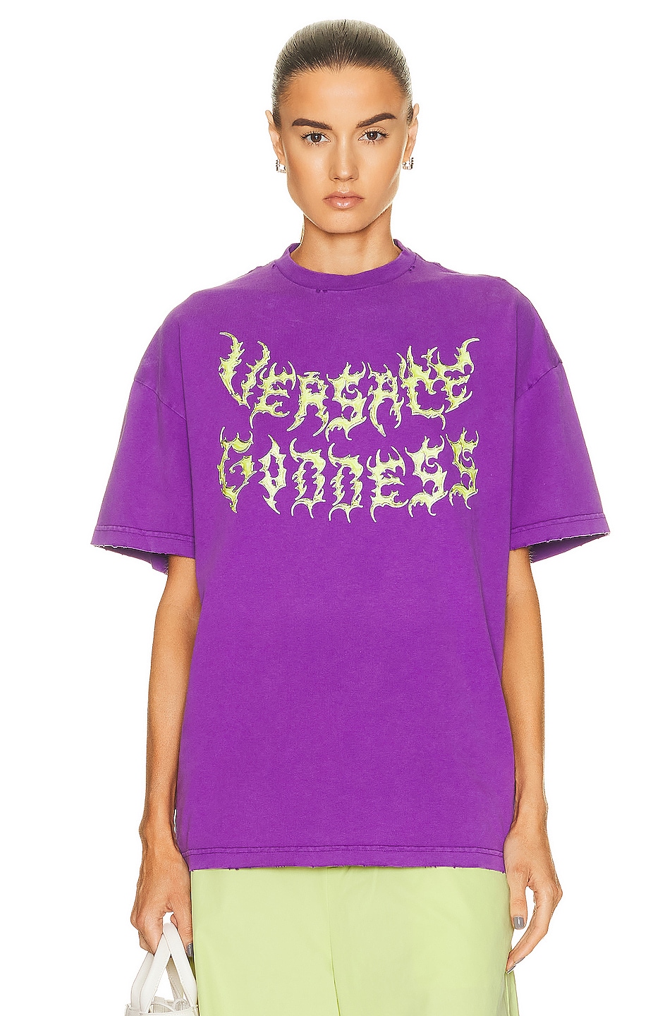 Image 1 of VERSACE Logo T-shirt in Bright Dark Orchid