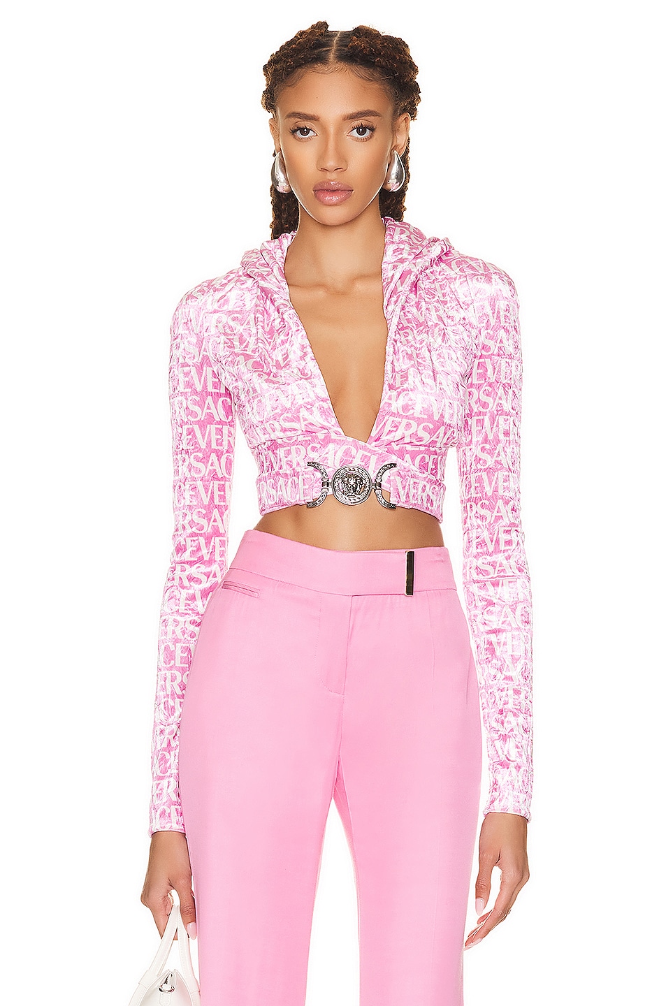 Versace Grey Logo Crop Top main image 0