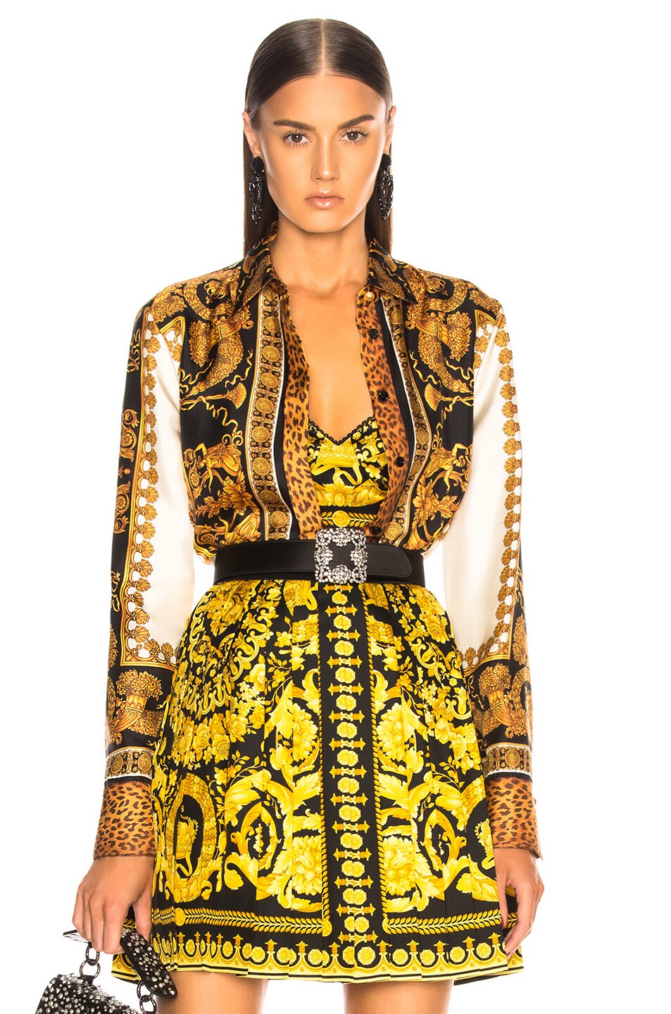 Image 1 of VERSACE Scarf Print Blouse in Yellow Multicolor