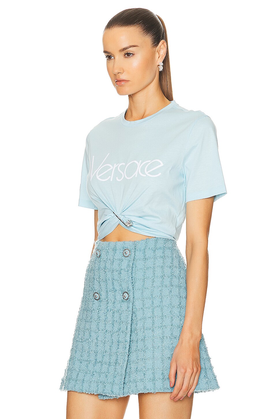 Versace White Crystal Logo T-Shirt main image 0