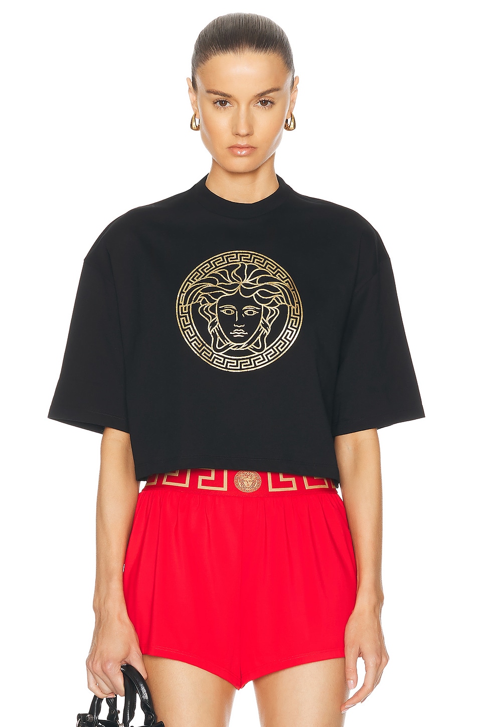 Image 1 of VERSACE Medusa T-shirt in Black & Gold