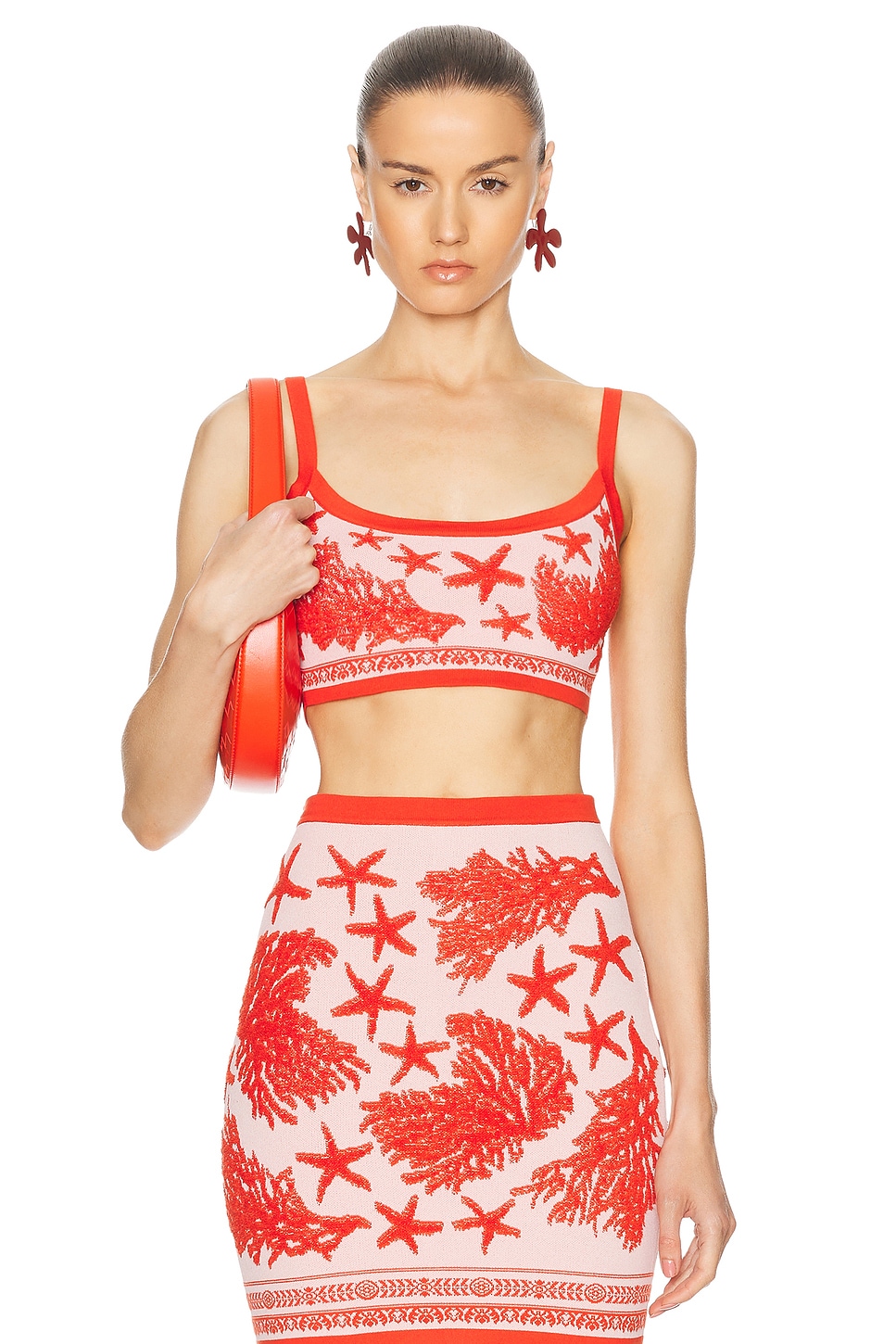 Versace Micro Tank Top In Red