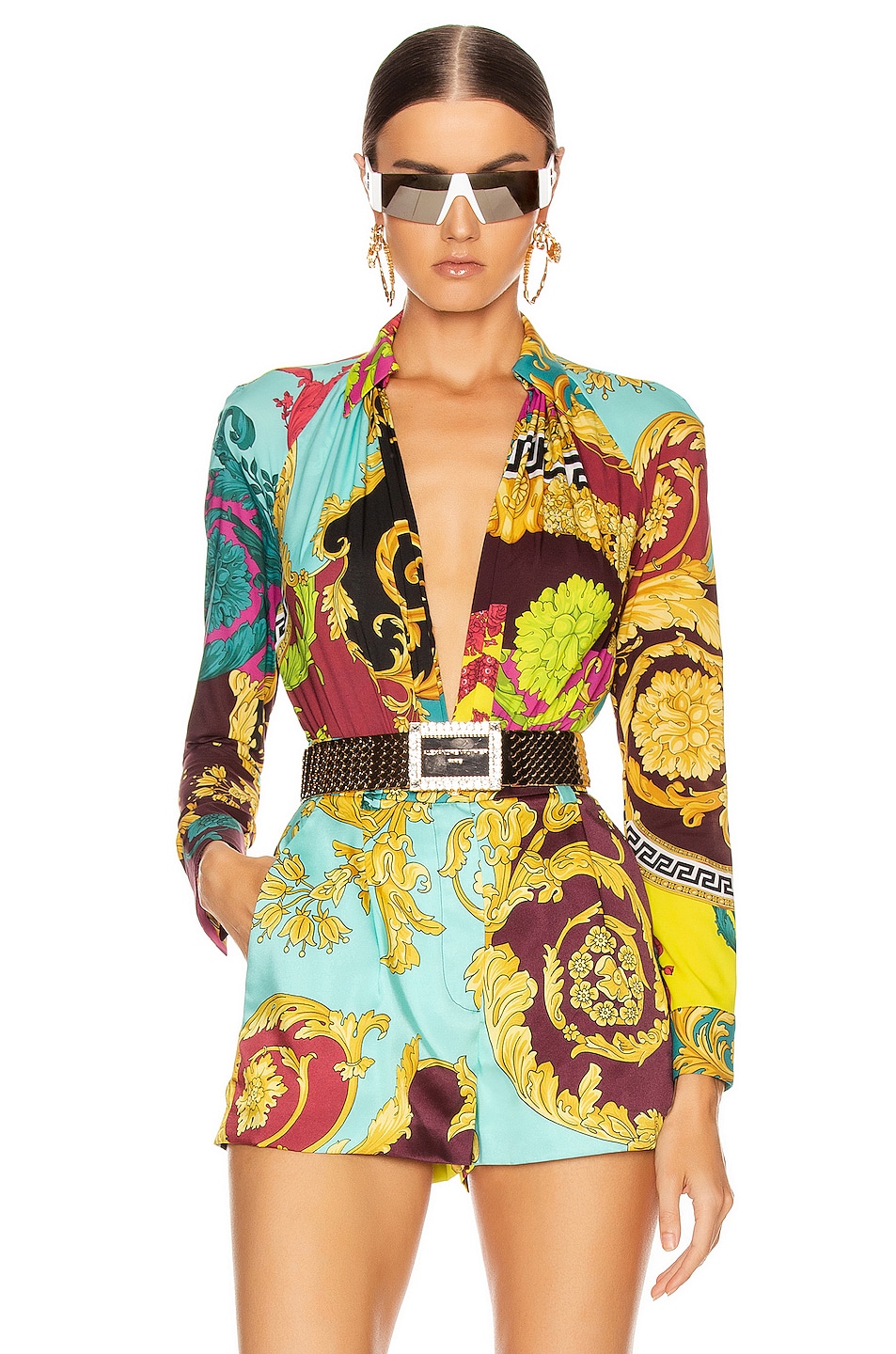 VERSACE Print Bodysuit in Multicolor | FWRD