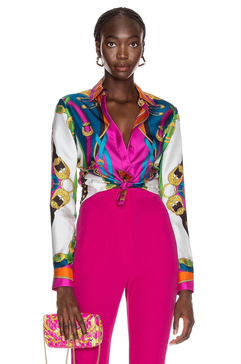 Image 1 of VERSACE Accessories Print Blouse in Red