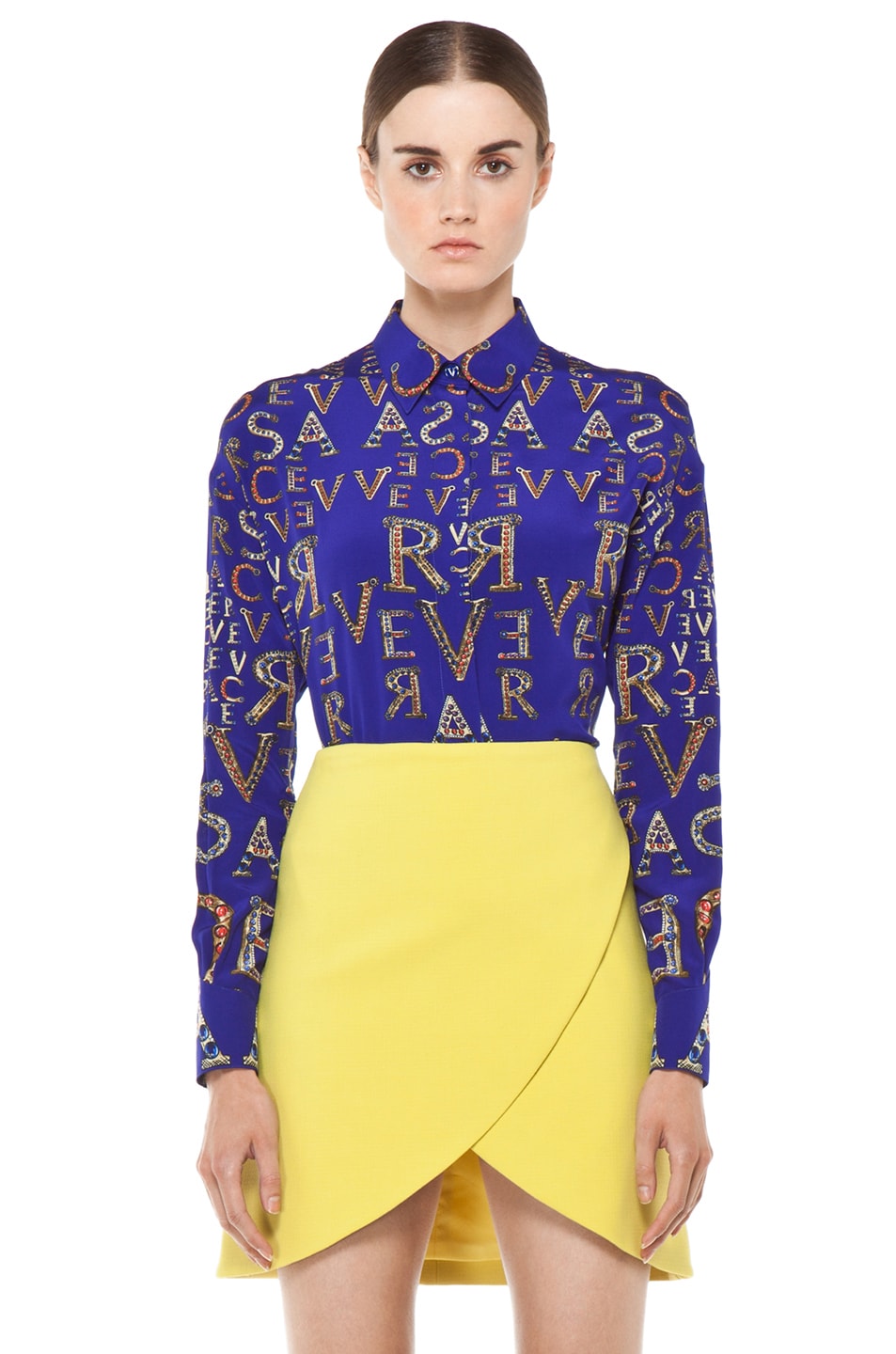 Image 1 of VERSACE Mono Blouse in Blue