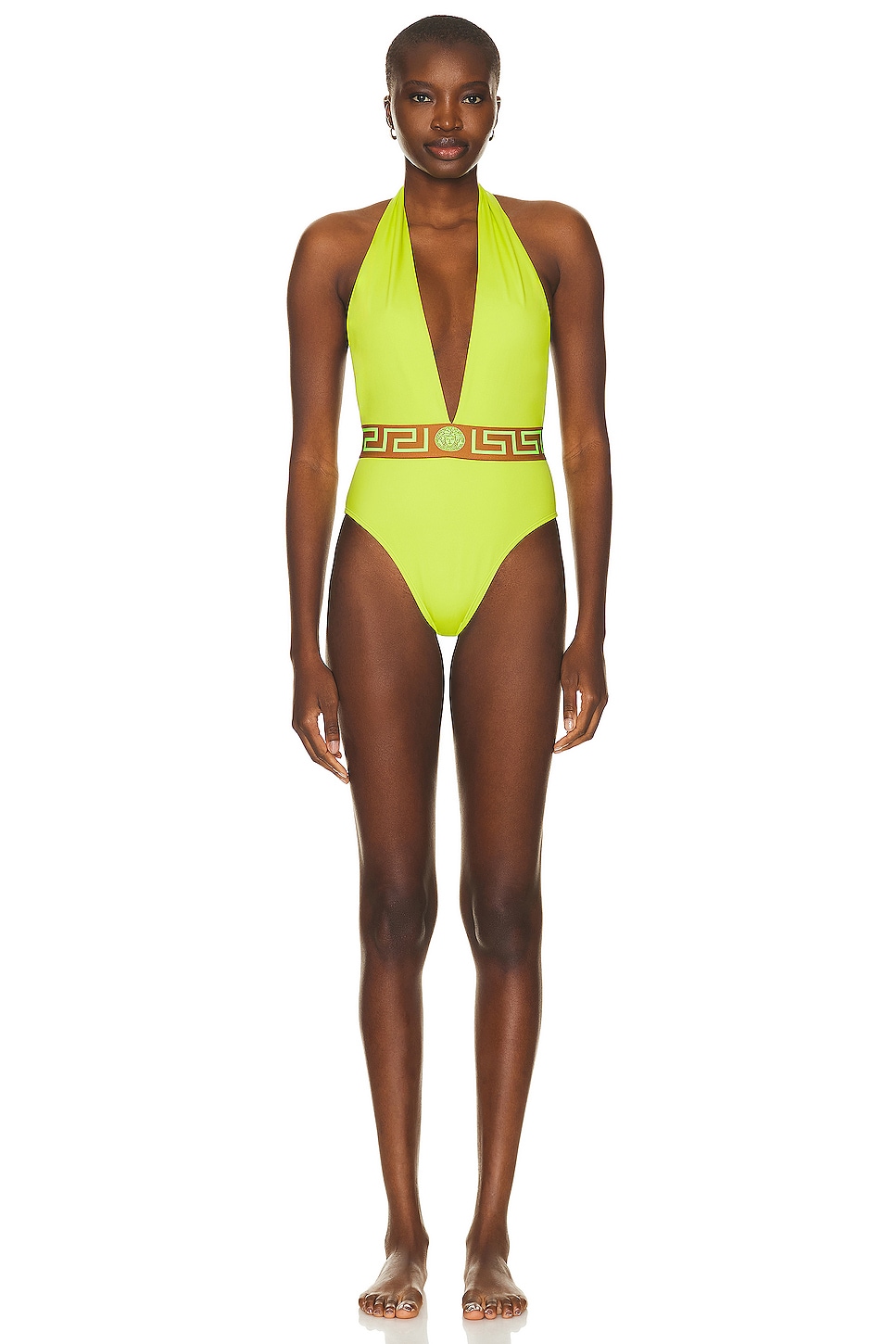 Image 1 of VERSACE Lycra Vita One Piece Swimsuit in Mimosa & Camel