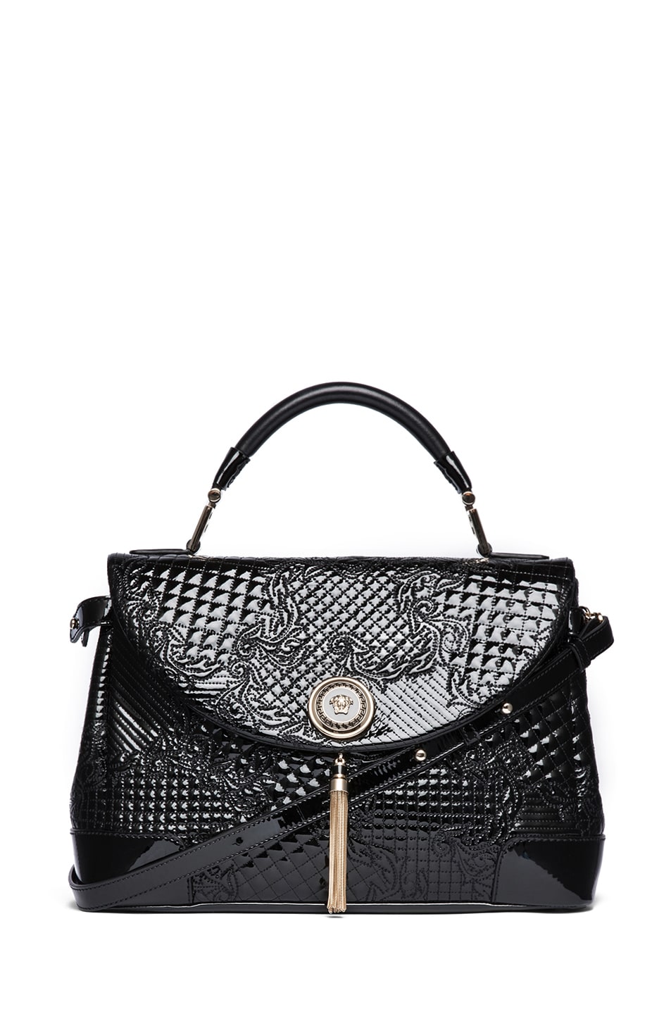 Image 1 of VERSACE Altea Pantent Leather Handbag in Black
