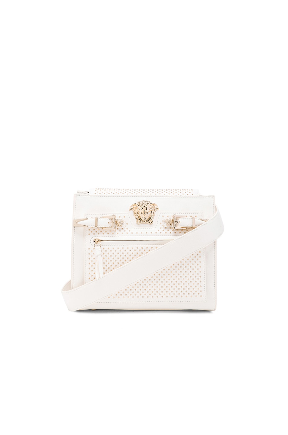 Image 1 of VERSACE Studded Buckled Bag in White