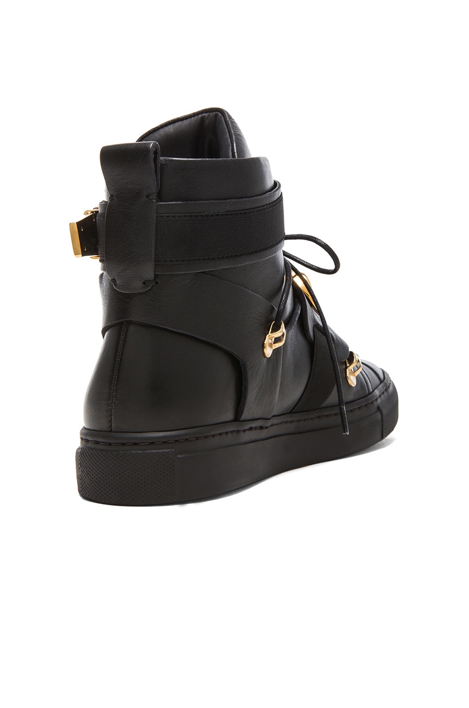 VERSACE High Top Medusa Head Sneakers in Black & Gold | FWRD