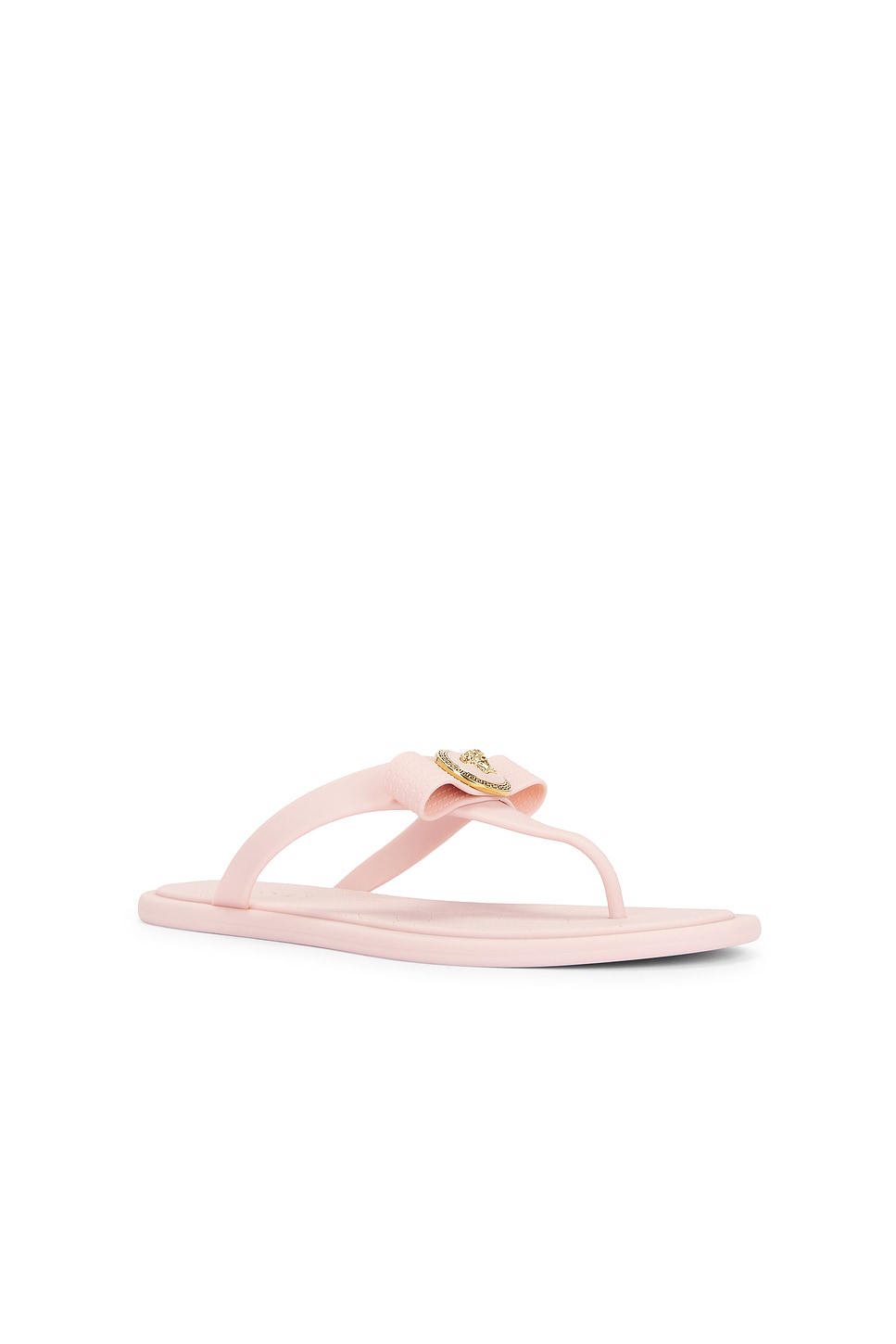 Versace Women's Rubber Slides In Dusty Rose & Oro