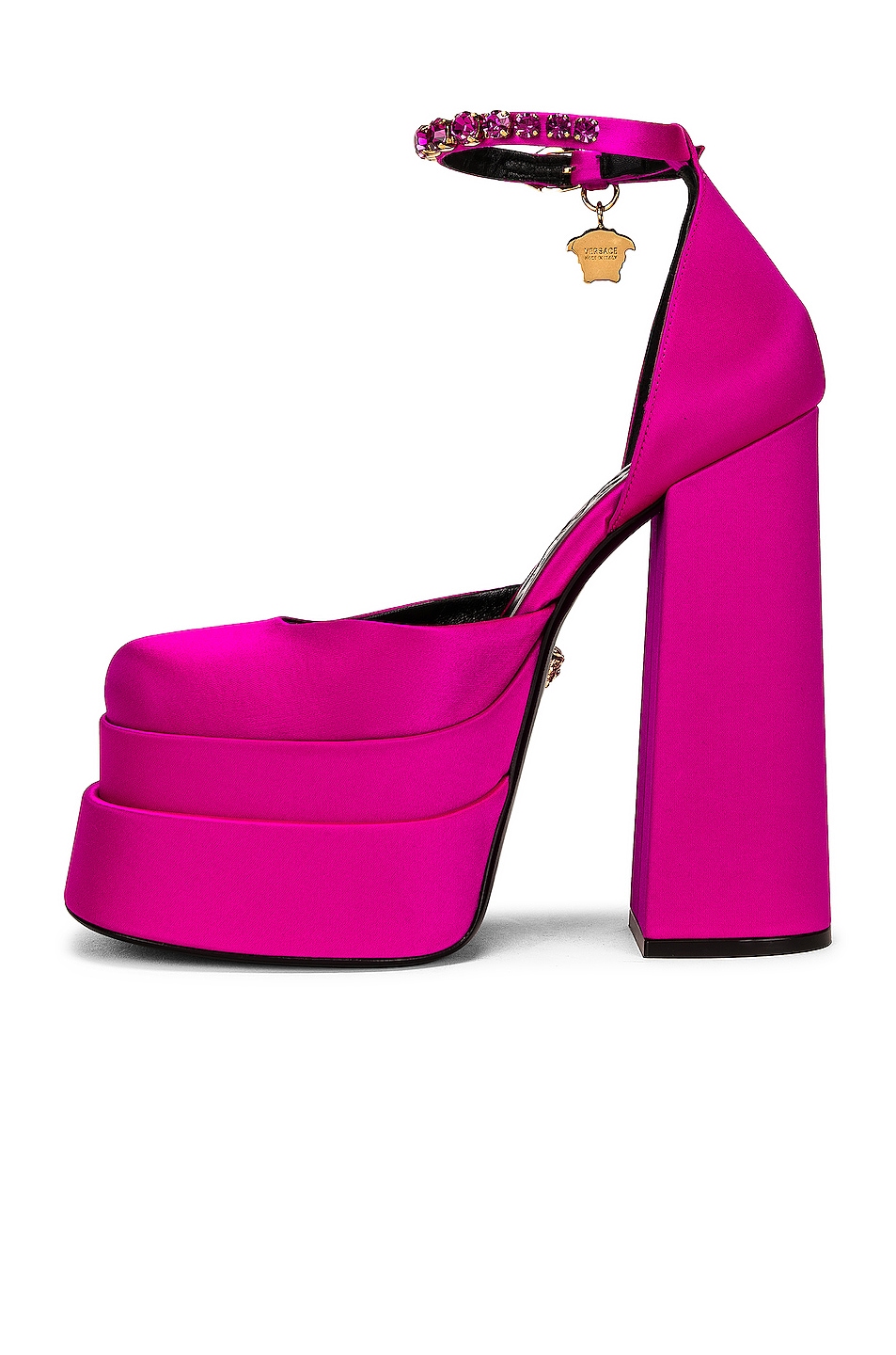 VERSACE Medusa Aevitas Platform Pumps in Fuchsia | FWRD