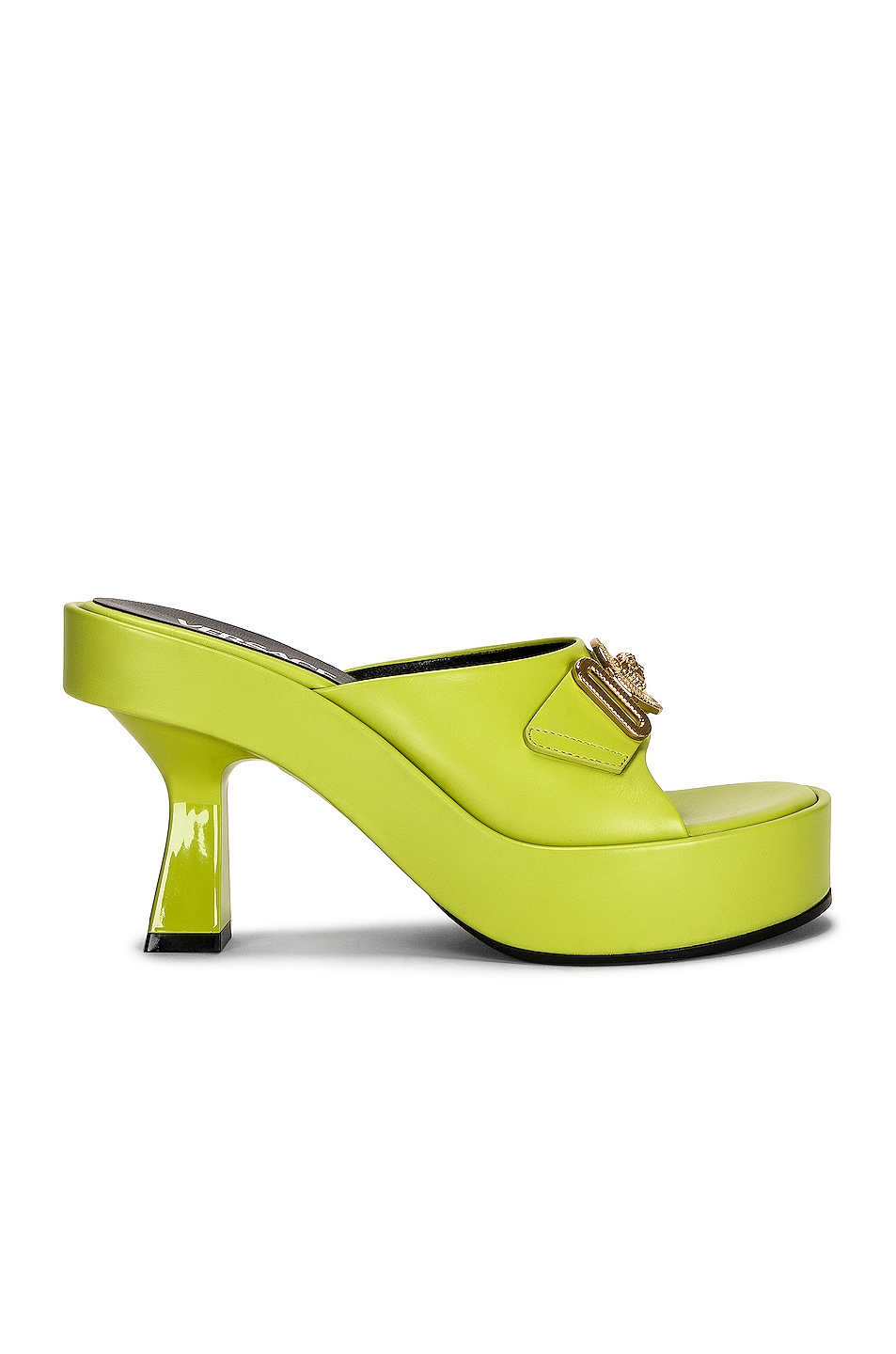 Image 1 of VERSACE Heeled Sandals in Citron & Oro