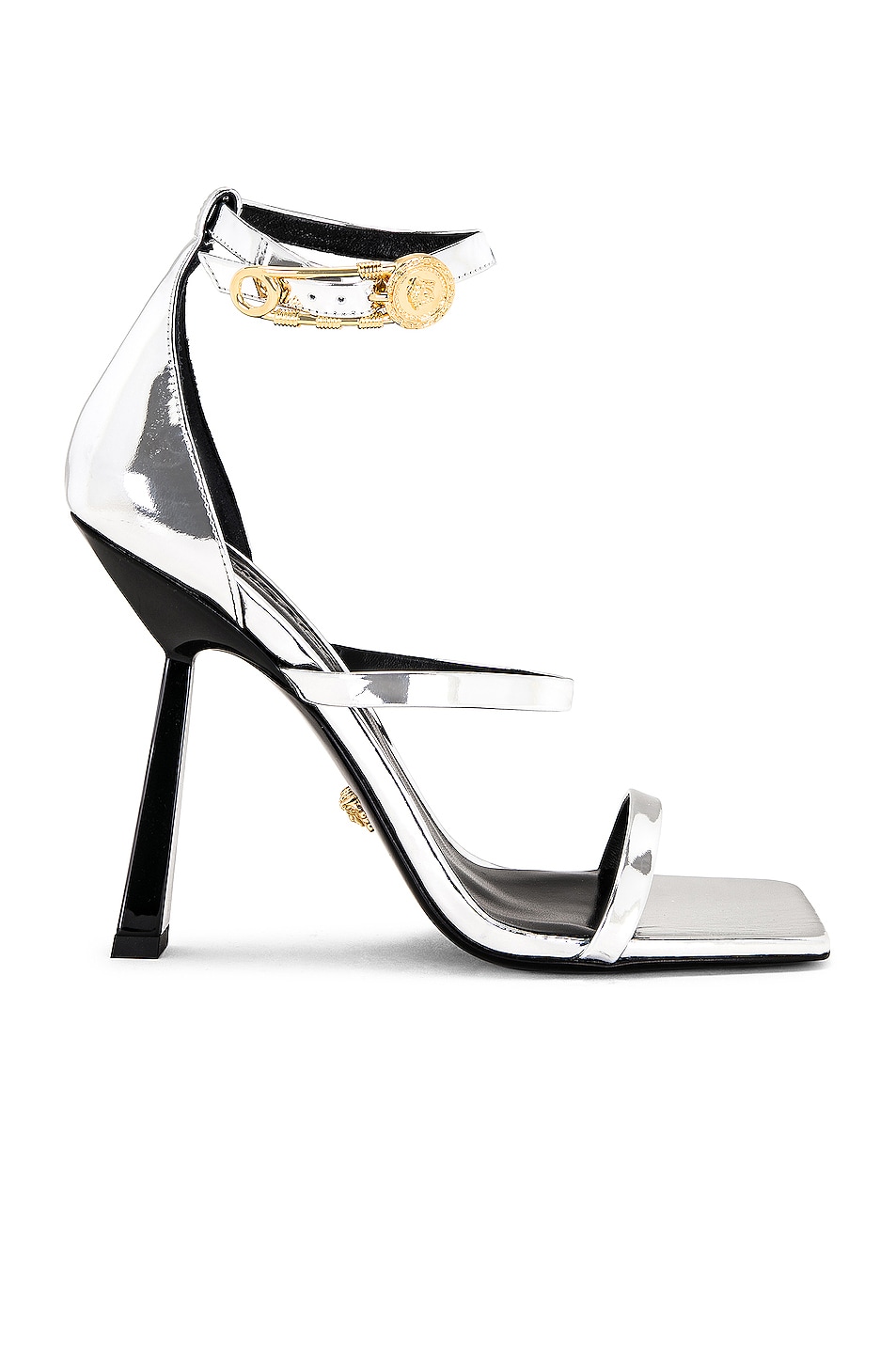 Image 1 of VERSACE Safety Pin Sandals in Argento & Oro
