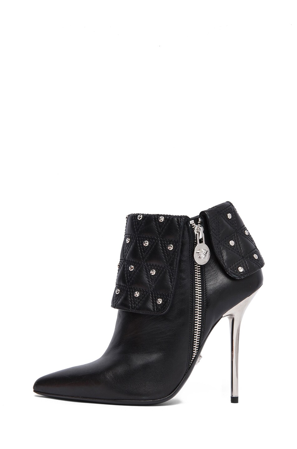 Image 1 of VERSACE Leather Ankle Booties in Black