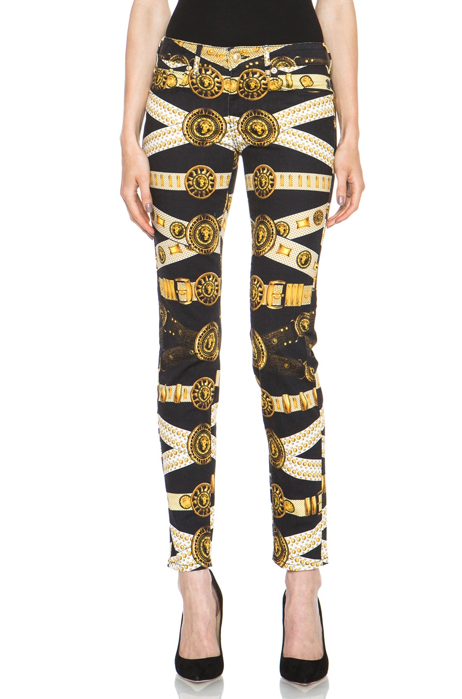 Image 1 of Versus Printed Cotton Pant in Black Background