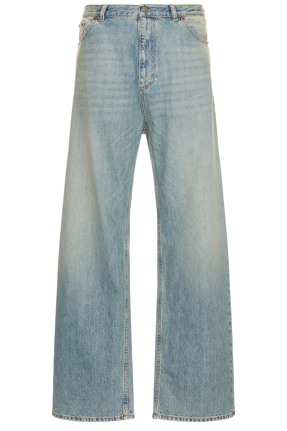 Image 1 of Valentino Denim Straight Jean in Medium Blue Denim