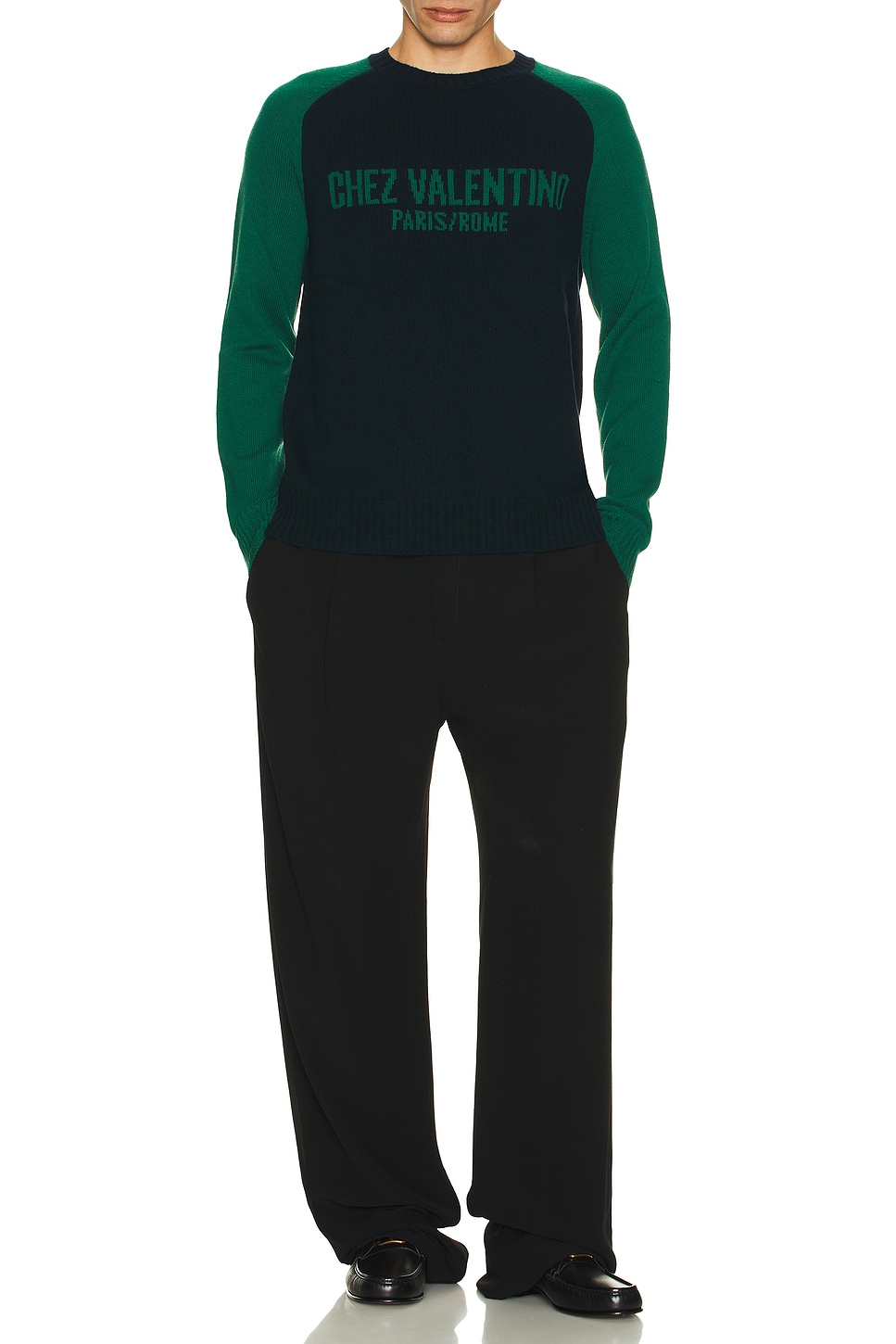 Image 1 of Valentino Sweater in Ultramarine Dark Blue & Darkwood