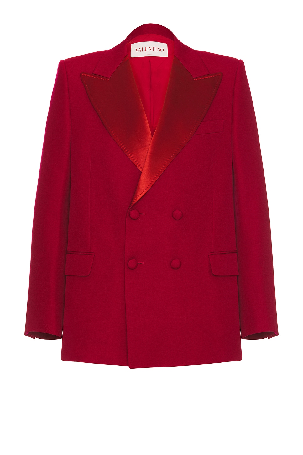 Image 1 of Valentino Classic Double Breasted Blazer in Cherry