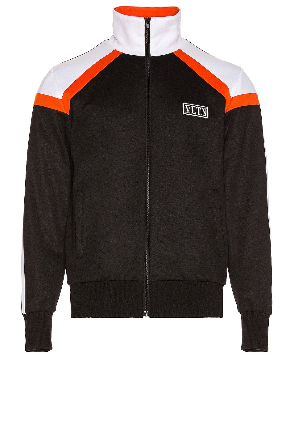 Image 1 of Valentino Garavani Track Jacket in Black & Orange
