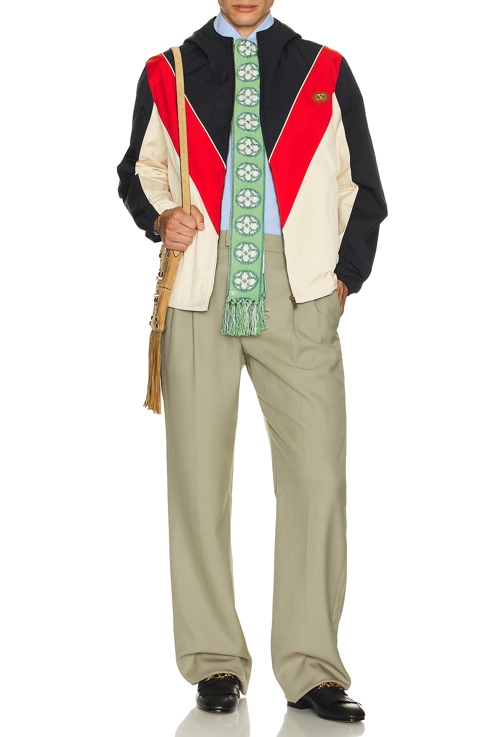 Image 1 of Valentino Jacket in Navy, Rosso, & Burro