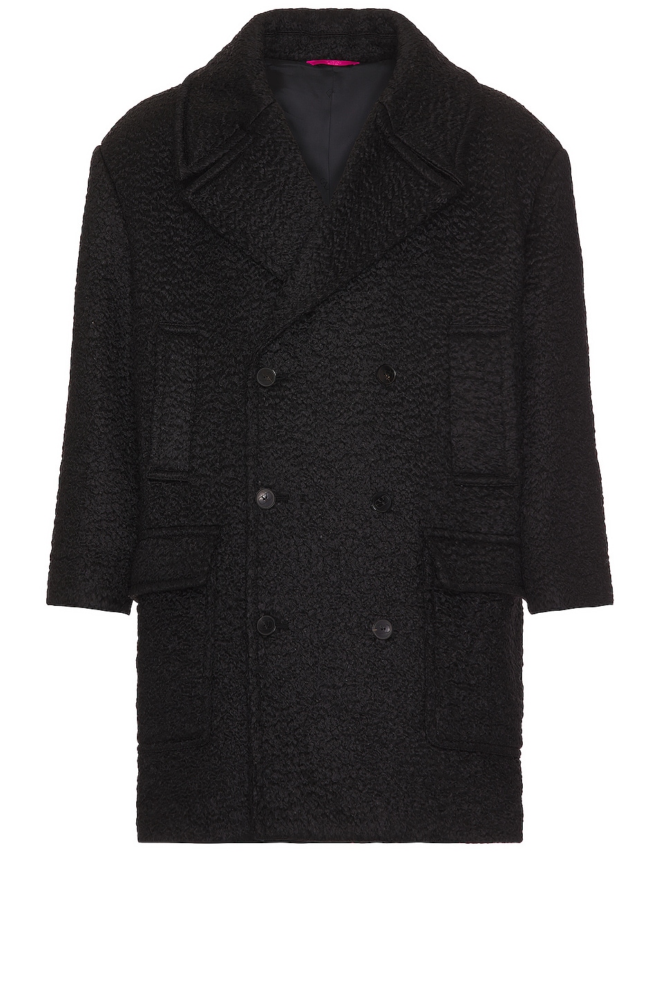 Image 1 of Valentino Double Breasted Coat in Nero