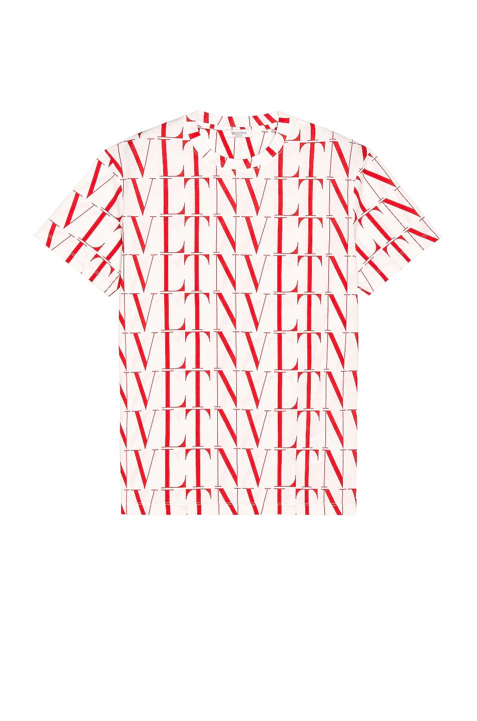 Image 1 of Valentino All Over Logo Tee in White & Red