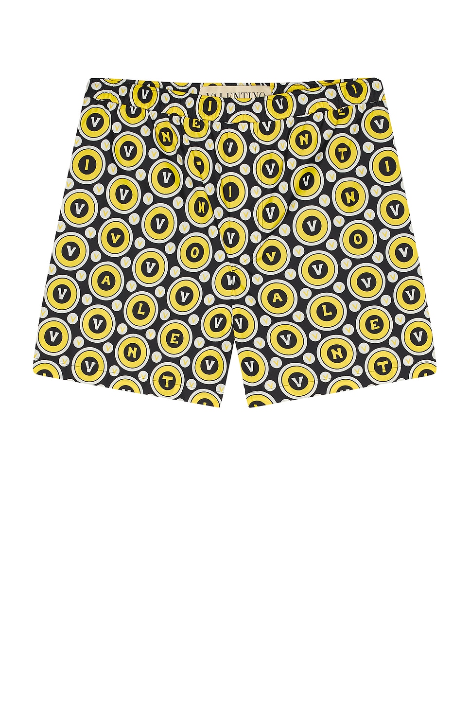 Image 1 of Valentino Swim Shorts in Black & Yellow