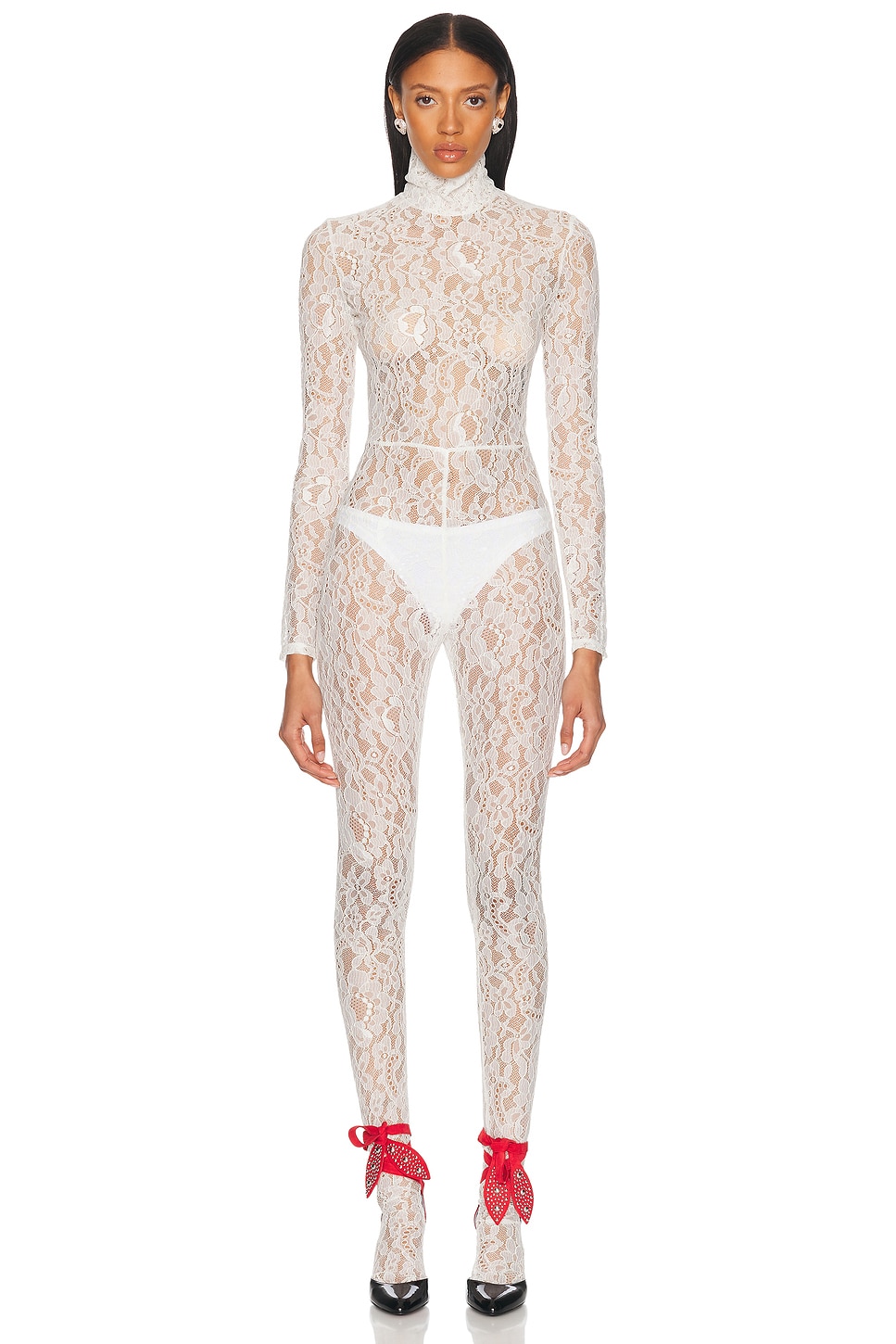 Valentino Rebrode Lace Jumpsuit