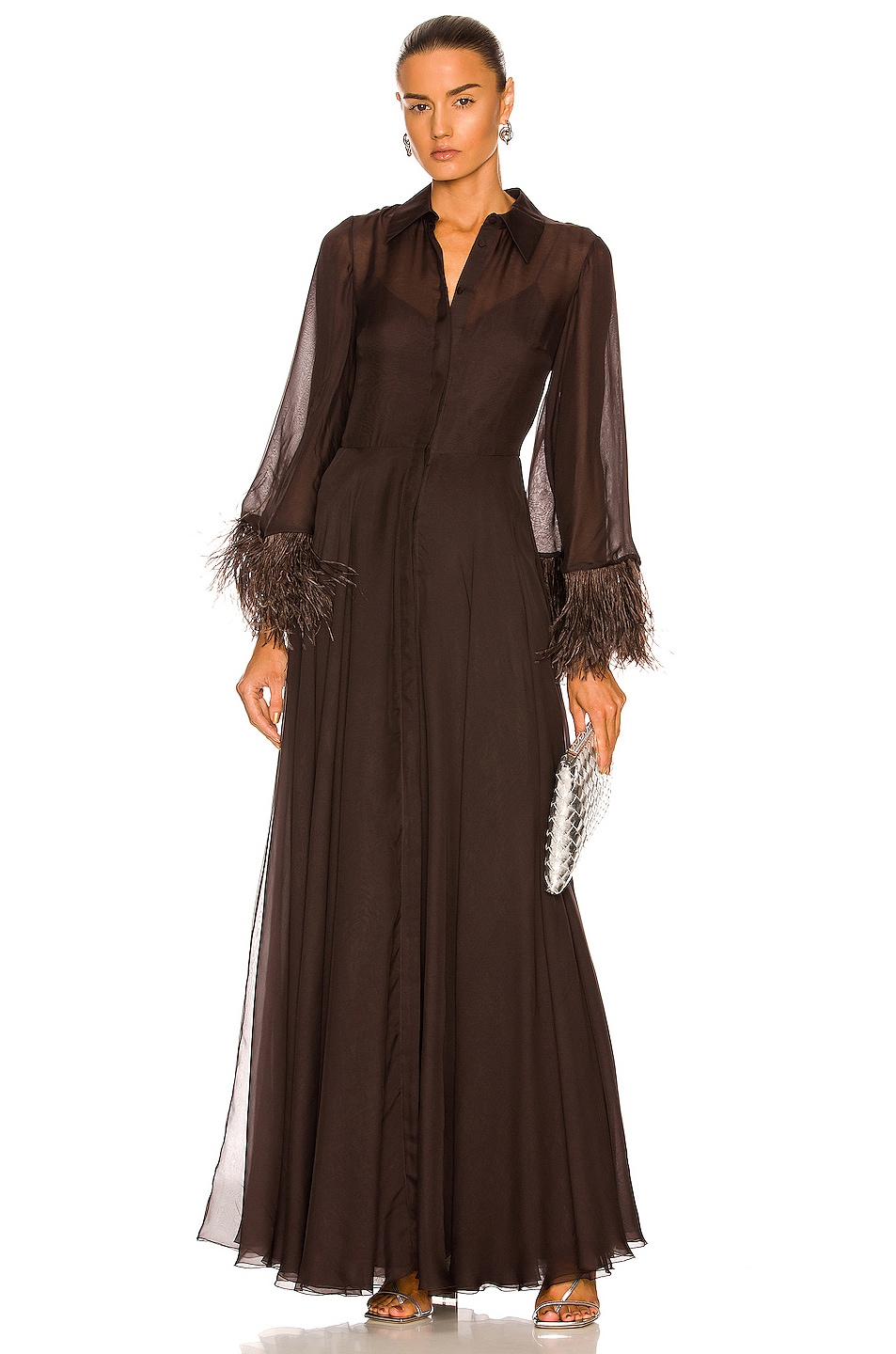Image 1 of Valentino Feather Gown in Ebano