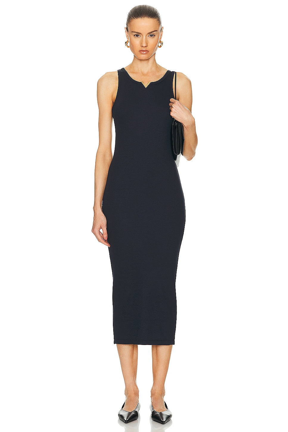 Image 1 of Valentino Ribbed Dress in Navy