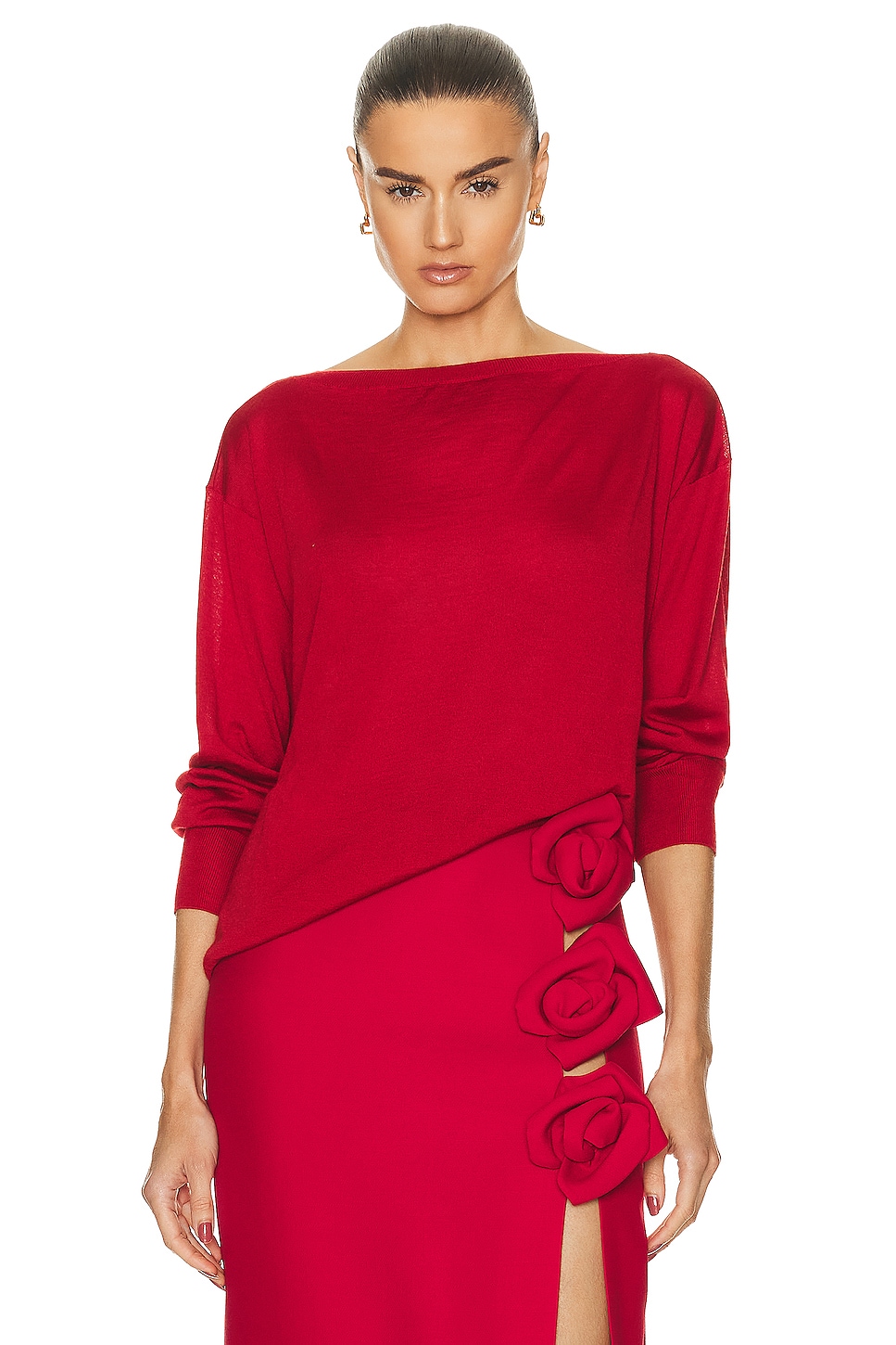 Image 1 of Valentino Cashmere Sweater in Rosso