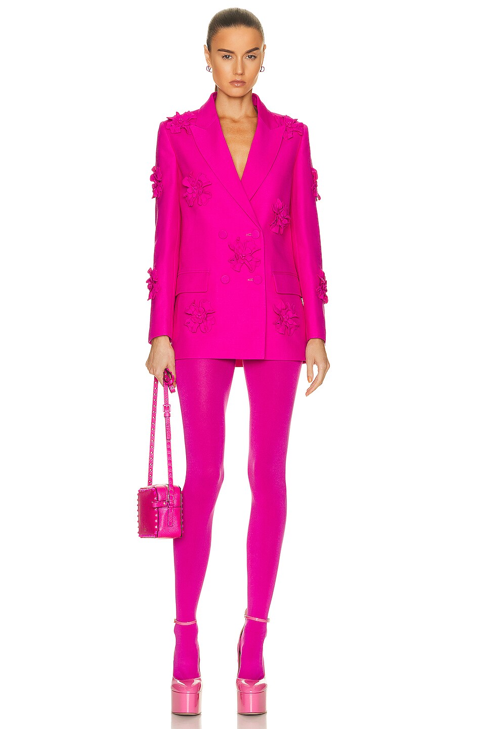 Image 1 of Valentino Couture Embroidered Blazer in Pink