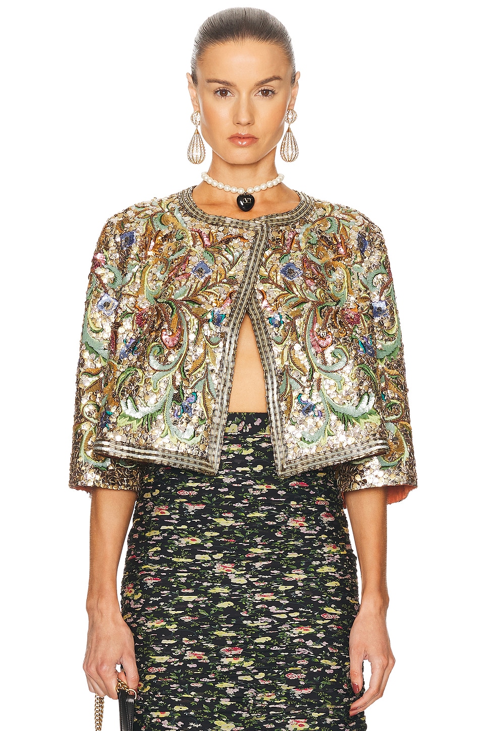 Image 1 of Valentino Embroidered Jacket in Multicolor