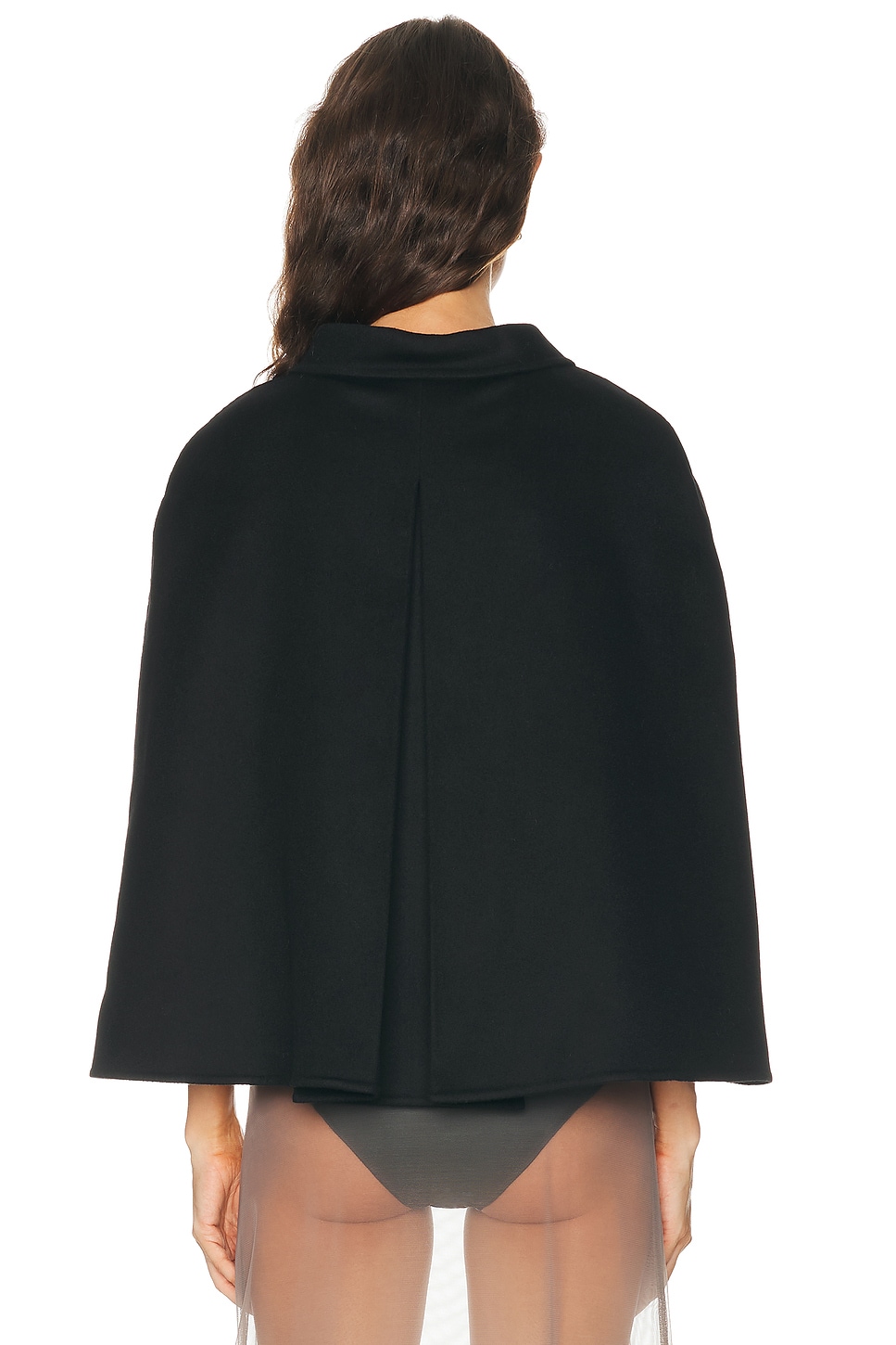 Valentino Compact Drape Cape Jacket In Black
