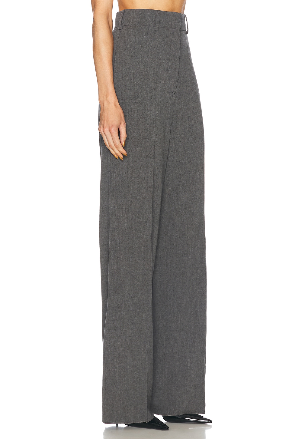 Valentino Solid Pant In Grigio Medio