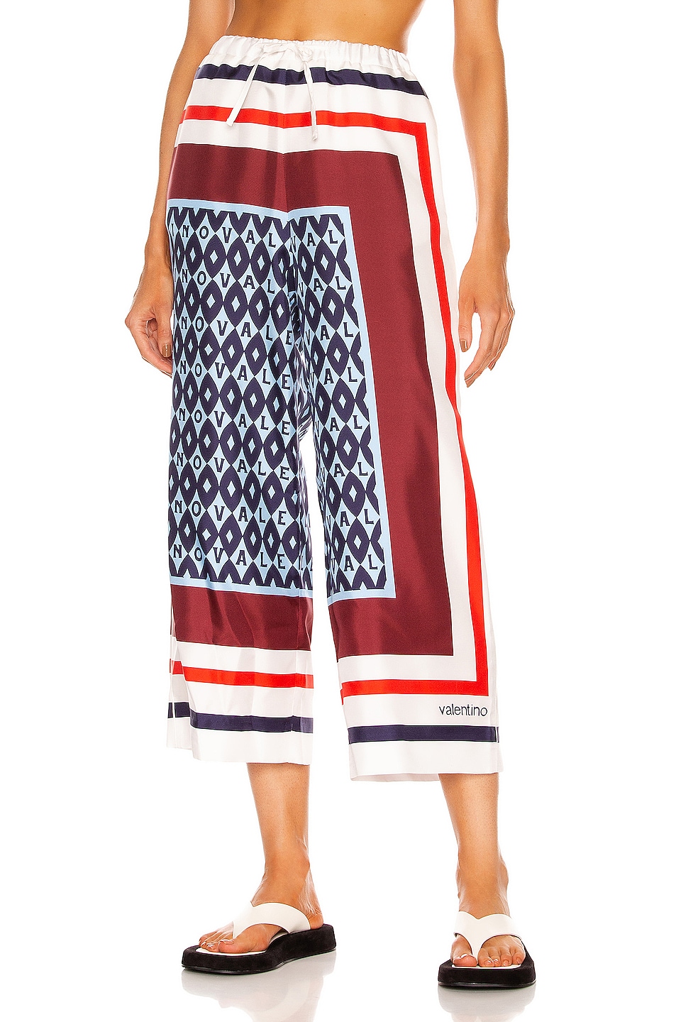 Image 1 of Valentino Twill Foulard Archive Pant in Celeste & Blue