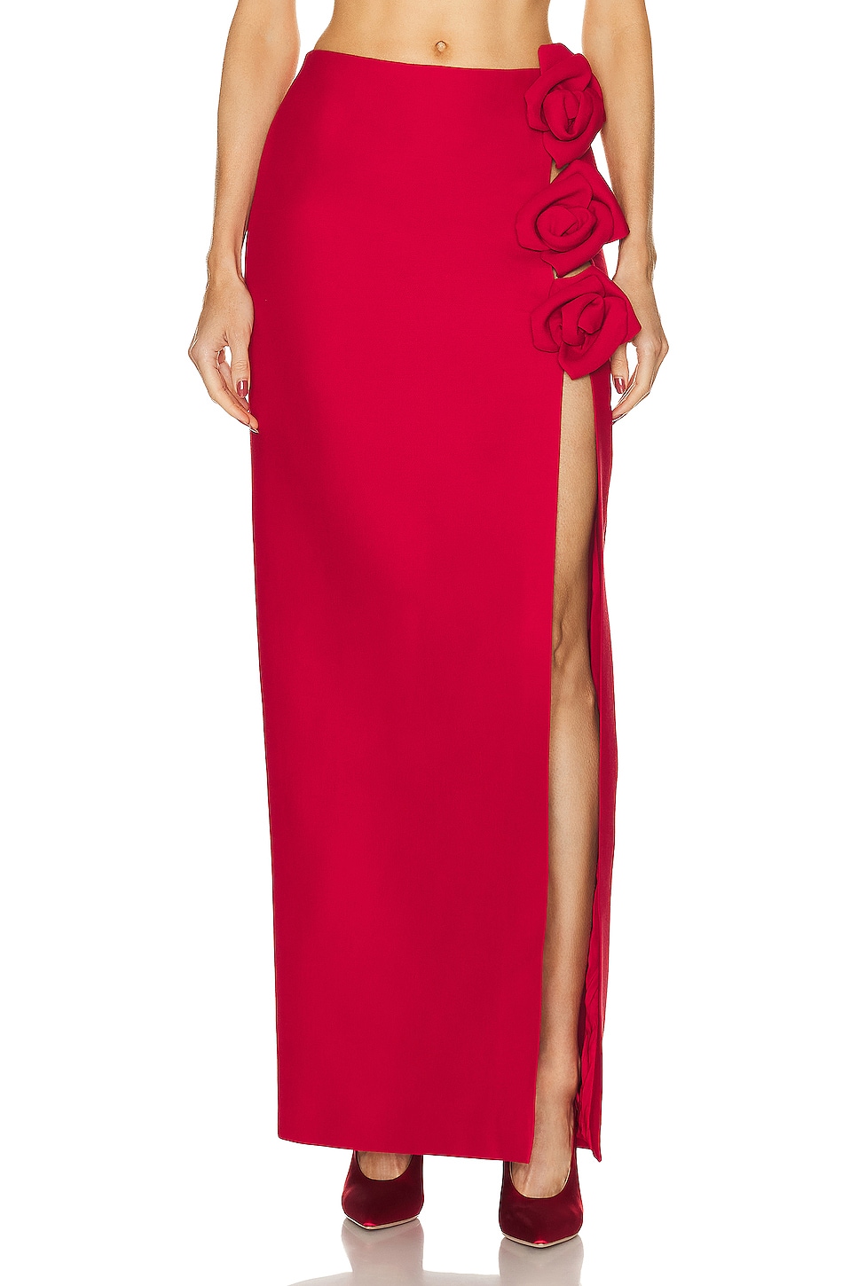 Image 1 of Valentino Couture Rose Skirt in Rosso