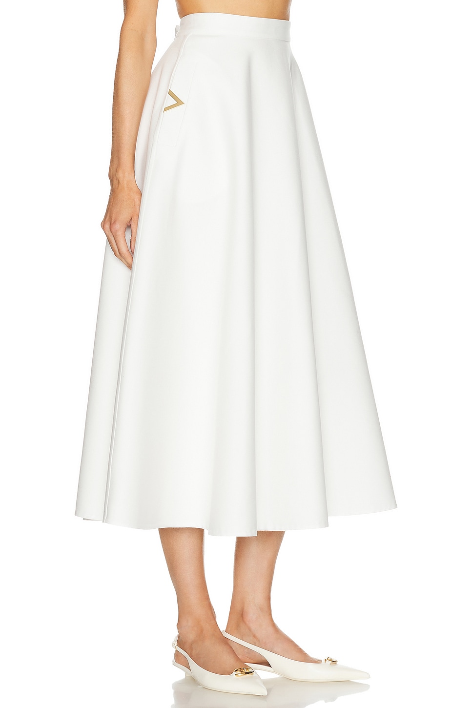 Shop Valentino Flared Skirt In Bianco