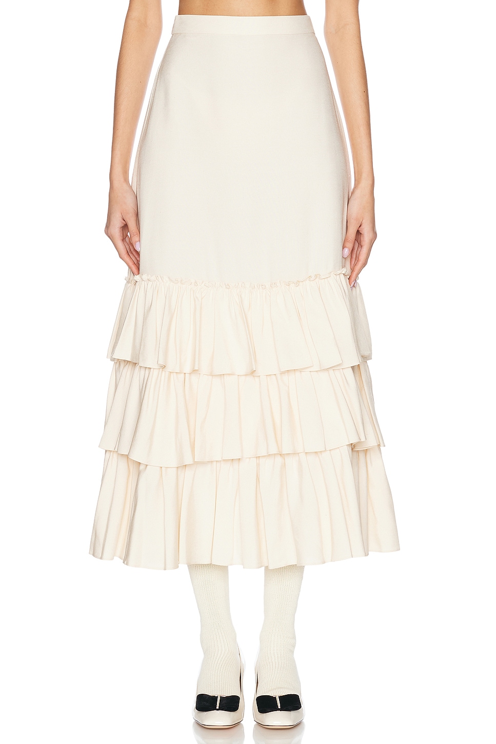 Shatung Skirt in Cream