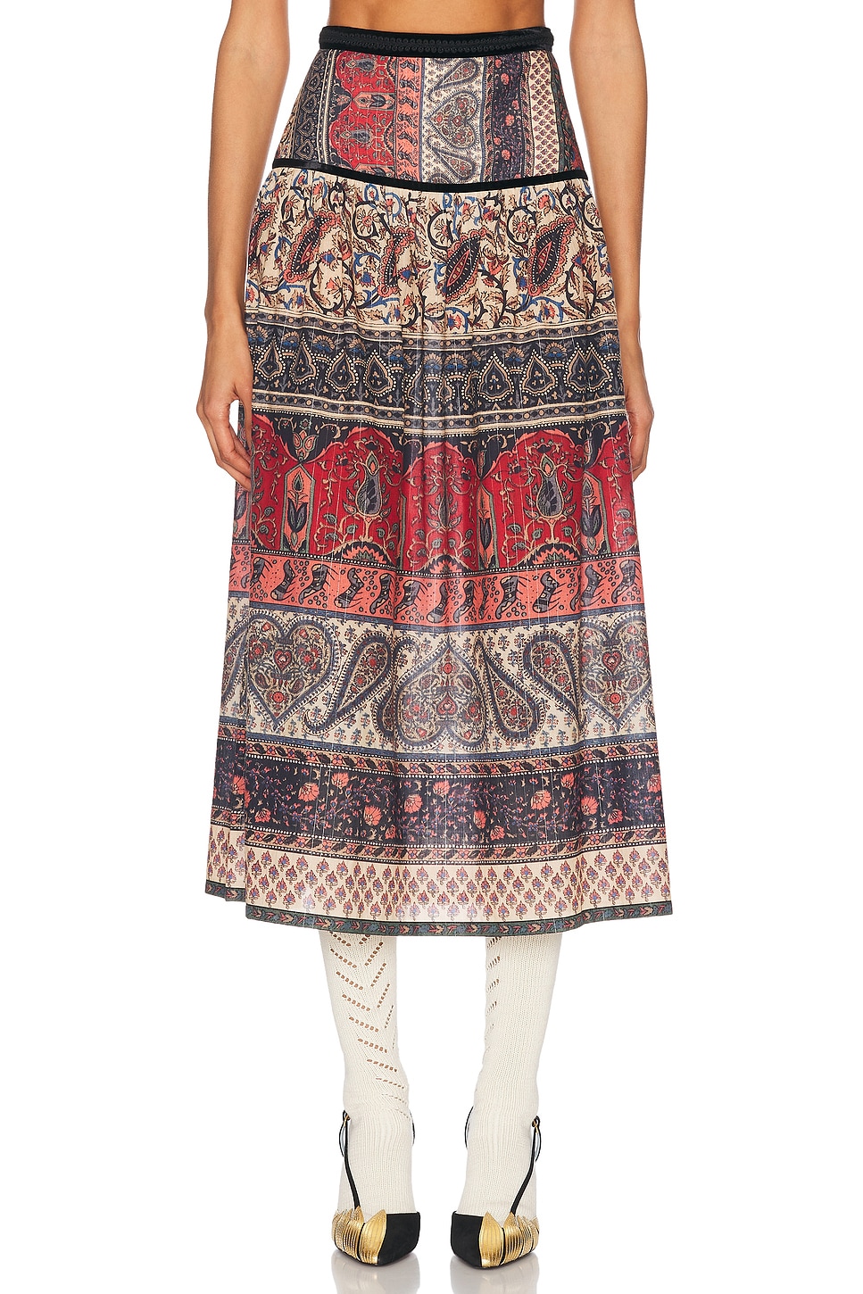 Voyage Imaginaire Skirt in Red,Navy