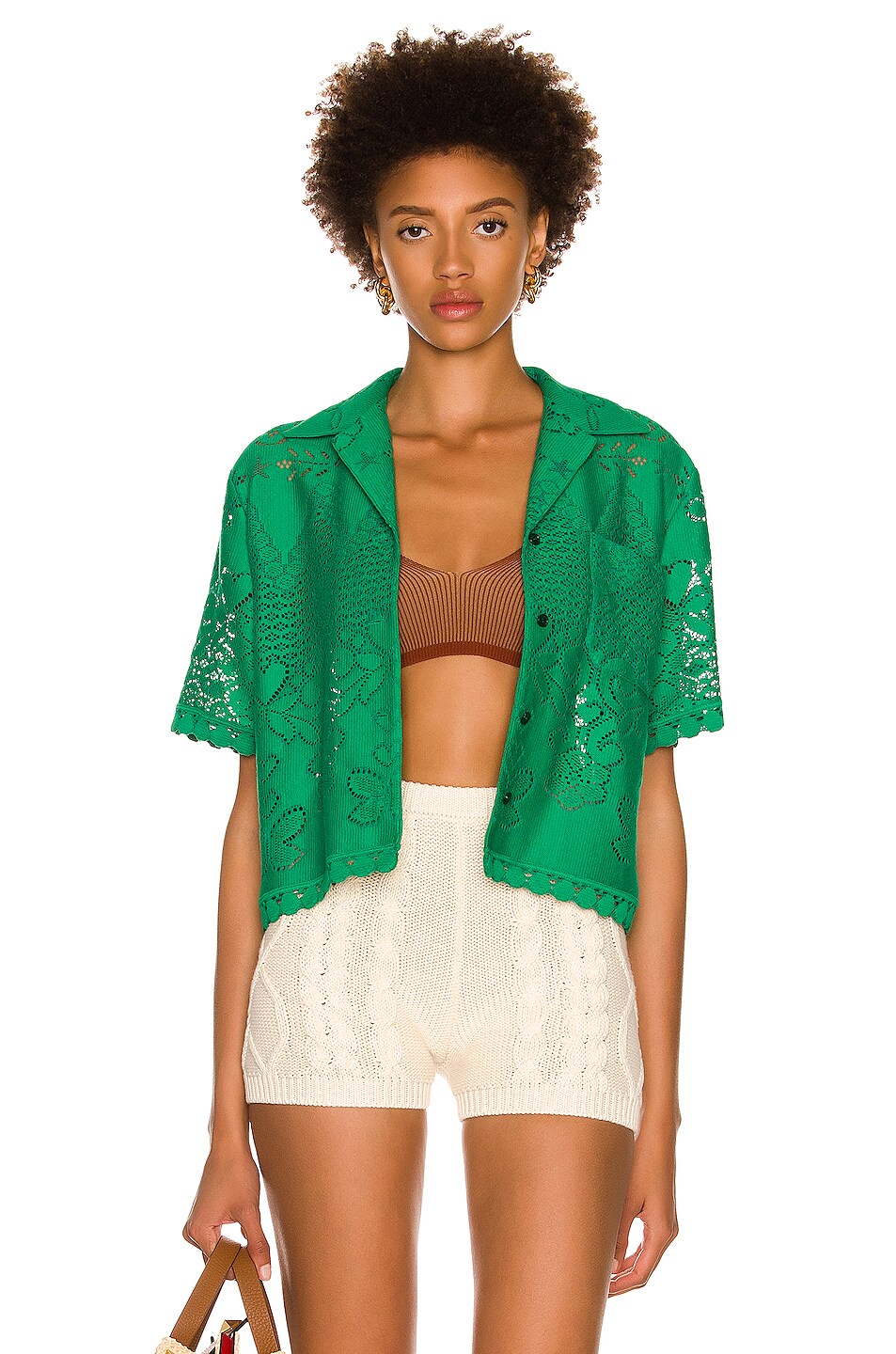 Image 1 of Valentino Hearts Blanket Shirt in Antic Green