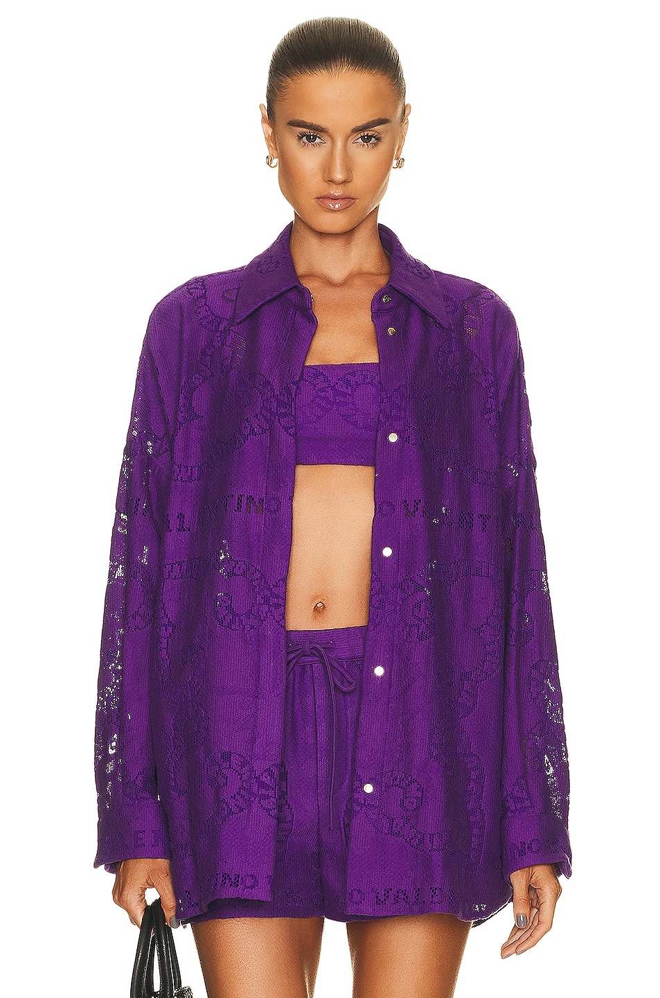 Image 1 of Valentino Long Sleeve Top in Astral Purple